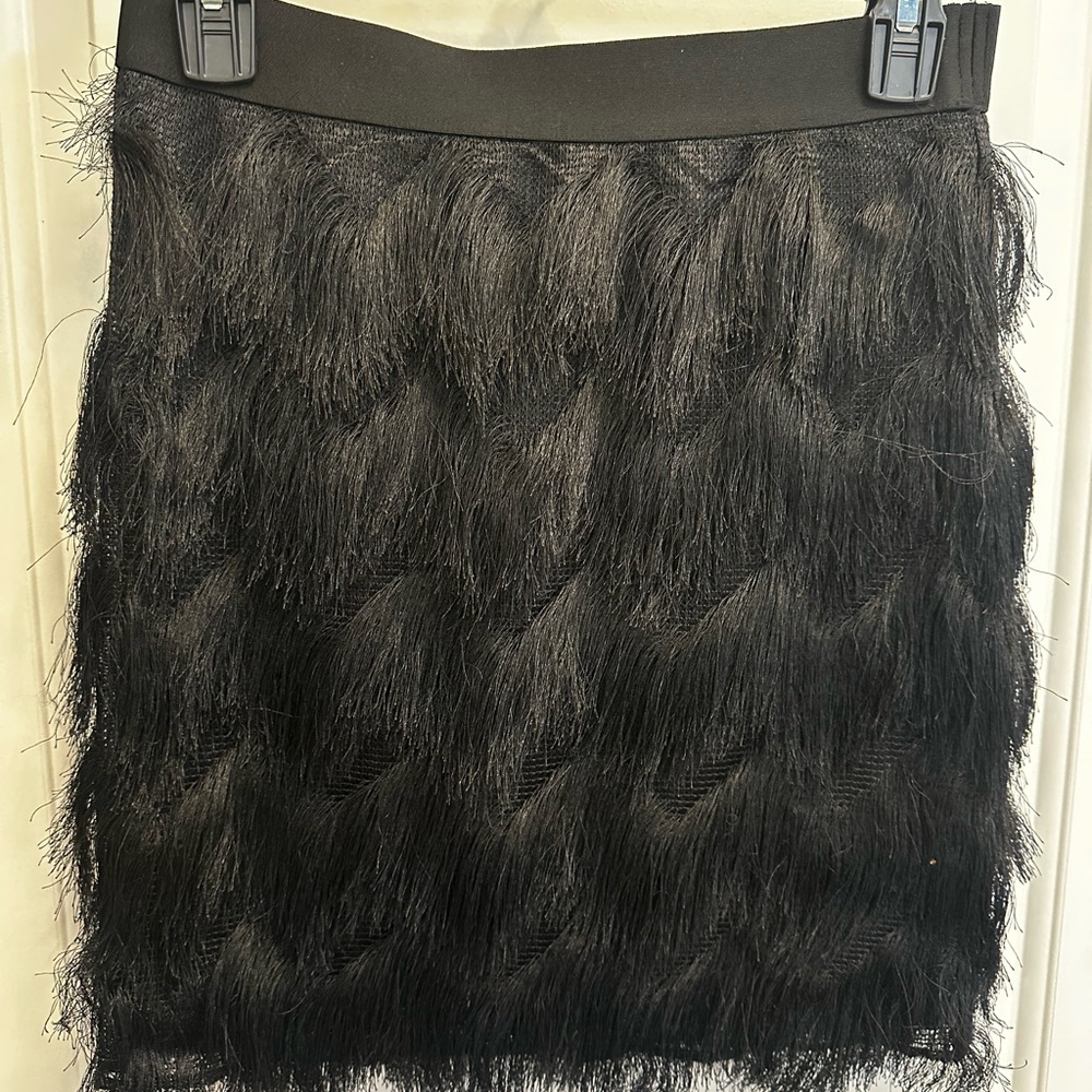 Max Studio Black Textured Mini Skirt